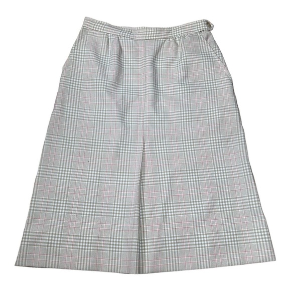 Jack Winter Dresses & Skirts - Vintage Jack Winter Tan Plaid Checkered Skirt Small Classic Preppy Fall